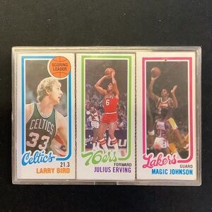 1980-81 Topps Basketball Cards Larry Bird RC / Magic Johnson RC / Julius Irving